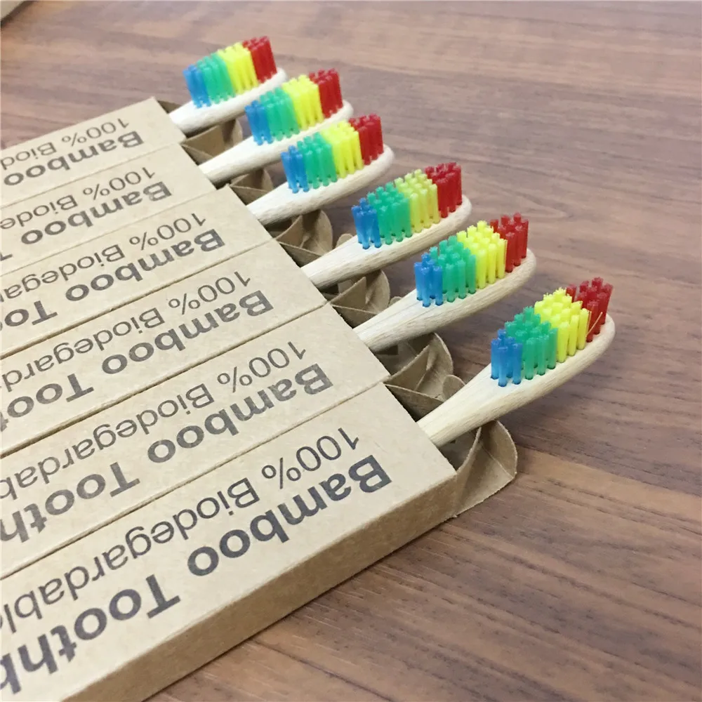 Зубная щетка 10 шт. биоразлагаемая с бамбуковой ручкой |