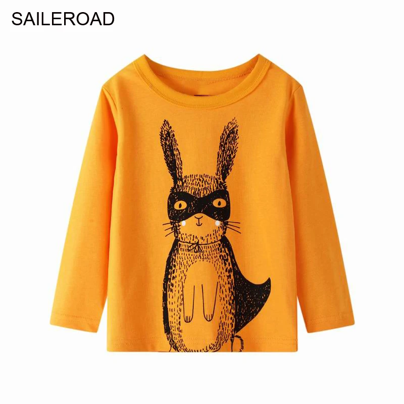 

SAILEROAD/футболка для детей футболки с рисунками из мультфильмов для детей для девочек и мальчиков детские рубашки для маленьких кроликов вече...