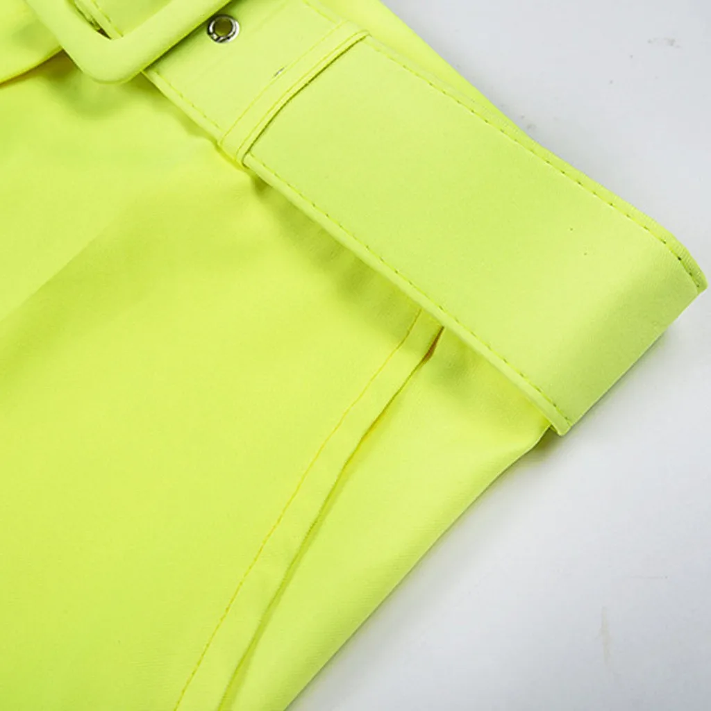 

Sexy Autumn Winter Solid Color Women Pant Suit Belt Notched Blazer Jacket & Pant 2019 Office Wear Women Suits Female Sets