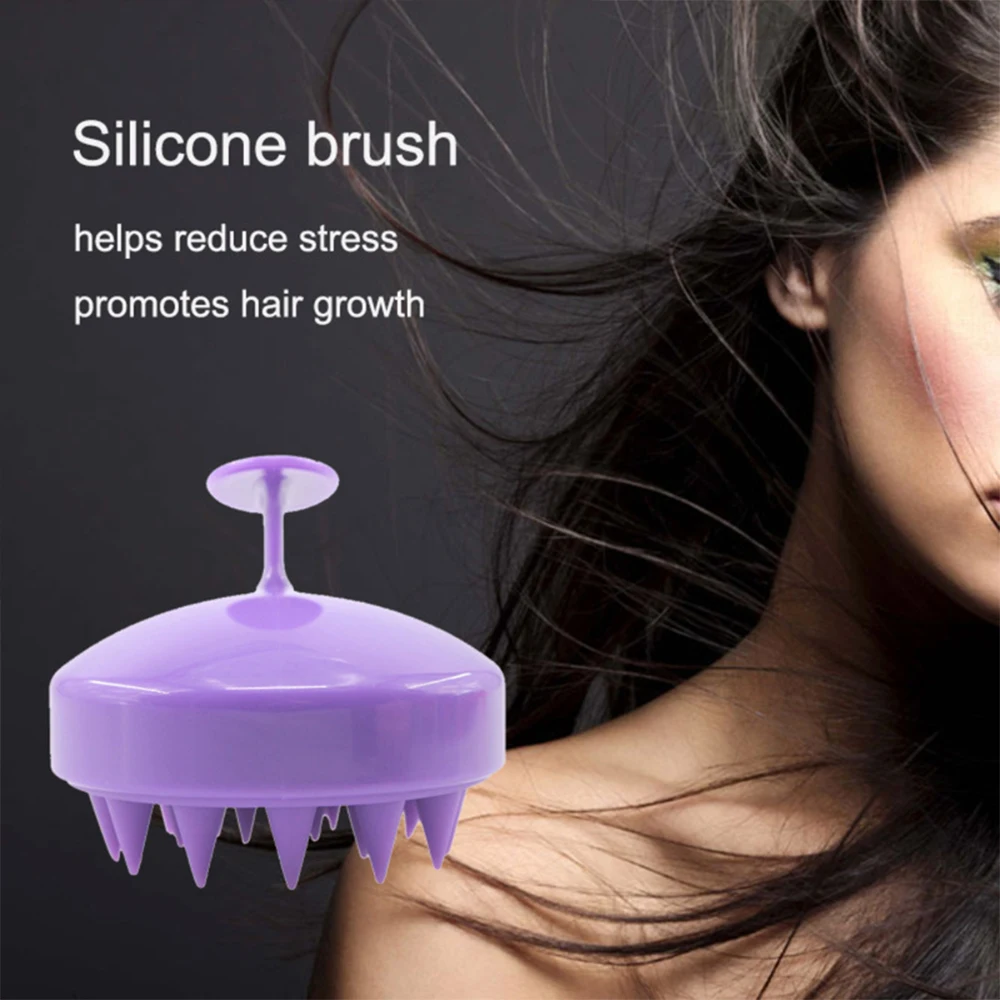 Silicone Handheld Scalp Massage Brush for Shampooing and Showering - Perfect Hair Massager and Cleansing Brush Comb for Bathing and Hair Cleaning image 2