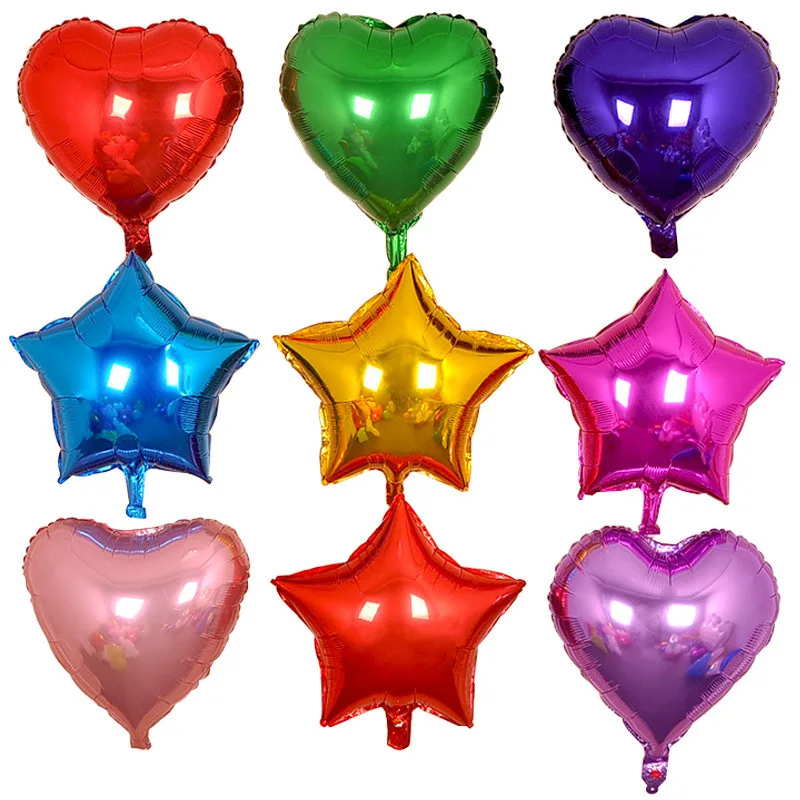 

5pcs 10 Inch Love Wedding Balloons Baby Shower boy Pink Star Helium Foil Balloons Girl Birthday Party Supplies Decorations Kids