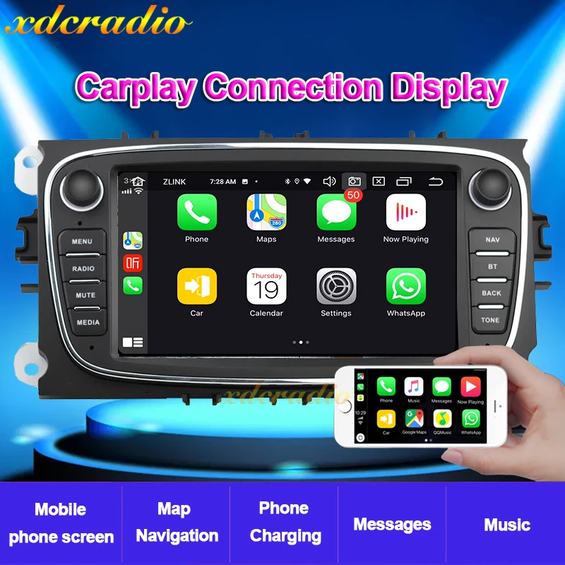 Автомобильный радиоприемник Xdcradio 7 дюймов Android 9 0 для Ford Focus S Max Mondeo Galaxy C