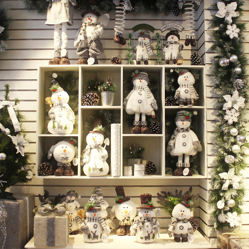 Snowman Christmas Hotel Mall Counter Dress Up Old Man Figurine Swing | Дом и сад
