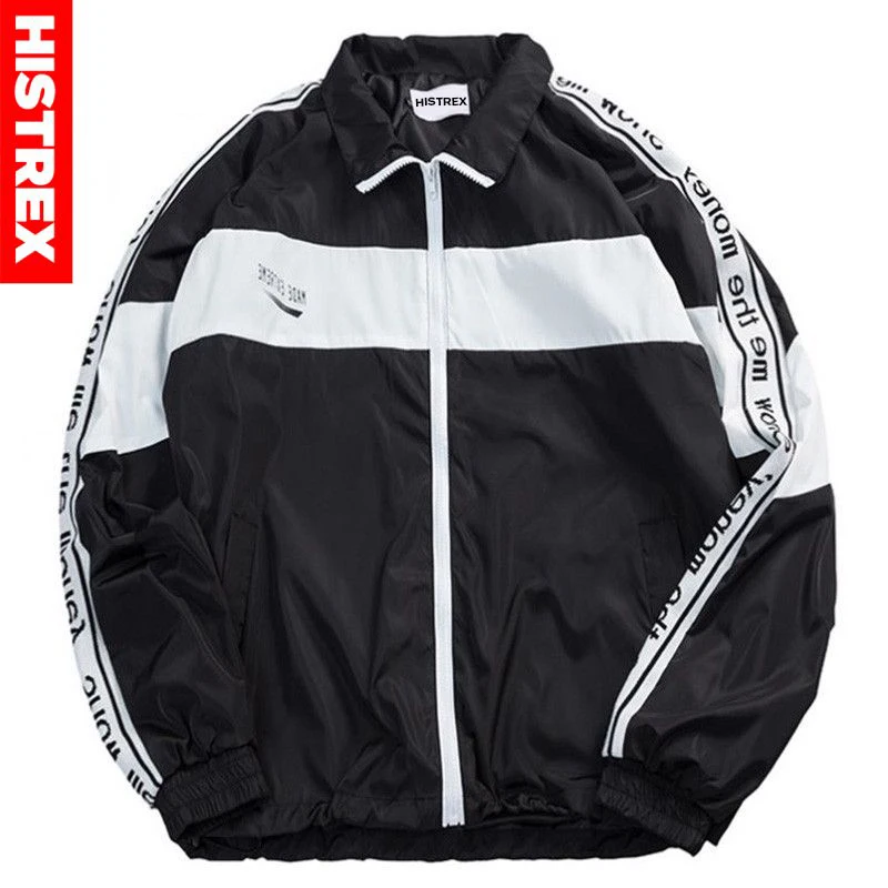 Мужская ветровка на молнии куртка пальто в стиле хип хоп винтажная цветная
