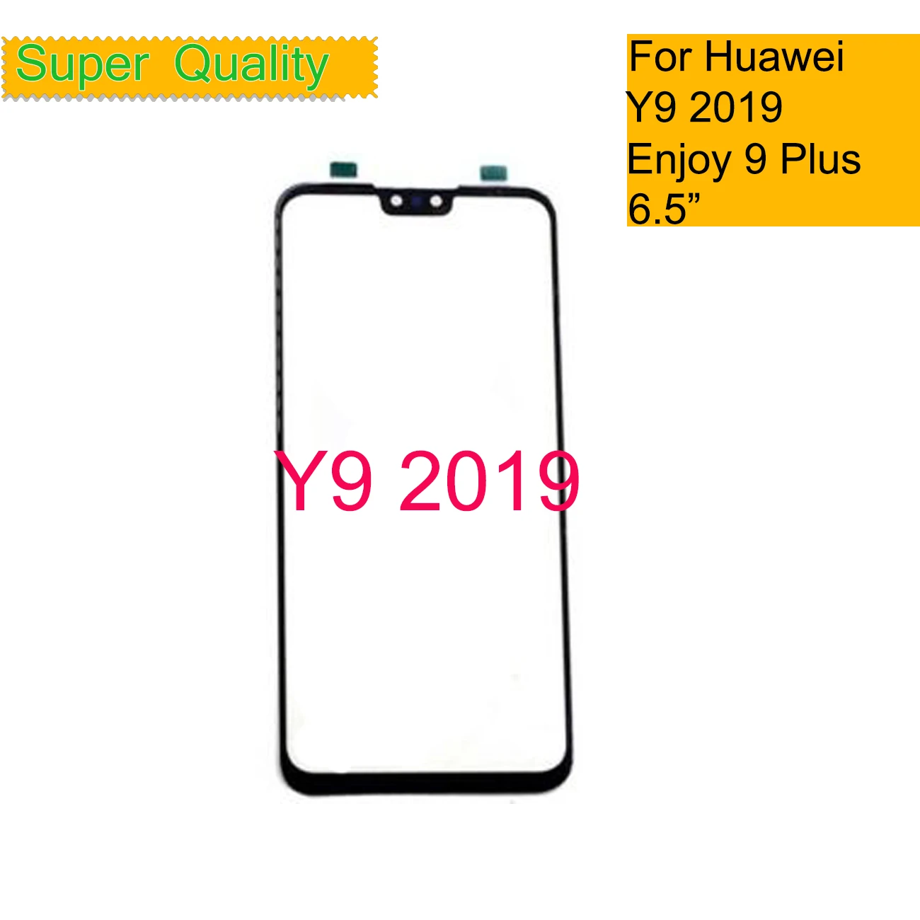 10 шт./лот, сенсорный экран для huawei Y9, Enjoy 9 Plus, сенсорный экран, сенсорная панель, дигитайзер, переднее стекло, внешнее, без lcd, 6,5 дюйма