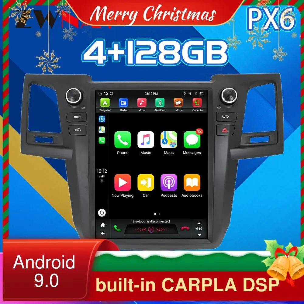 

For TOYOTA Fortuner HILUX Revo 128G Tesla Screen Android 9 CARPLAY Car Multimedia Player Radio Audio GPS Auto Stereo Head Unit