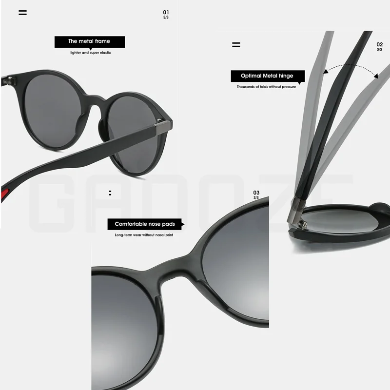 

GAOOZE Polarized Sunglasses for Men Vintage Sunglasses Round Anti-glare Glasses for Driving/travel Polarized Sun Glass LXD110