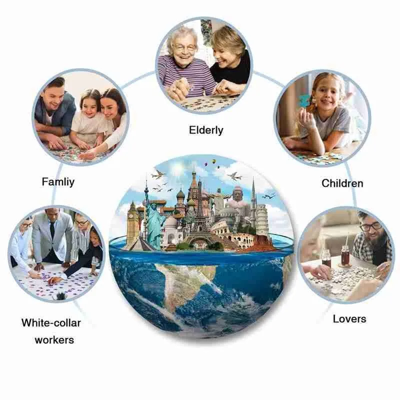 

Round 1000 Pieces Of Paper Puzzles 3d Jigsaw Puzzle For Adults Educational Toy For Kids