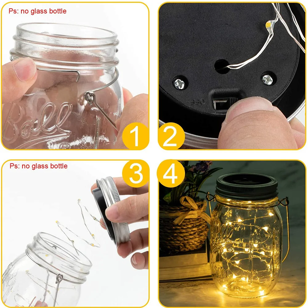 Солнечное освещение Mason Jar 5 шт. в упаковке 20 светодиодный водонепроницаемый феи