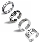 Новое ретро кольцо с улыбающимся лицом и цветком для мужчин и женщин, модное открытое очаровательное кольцо с маленькой маргариткой, кольца с цветком для вечеривечерние