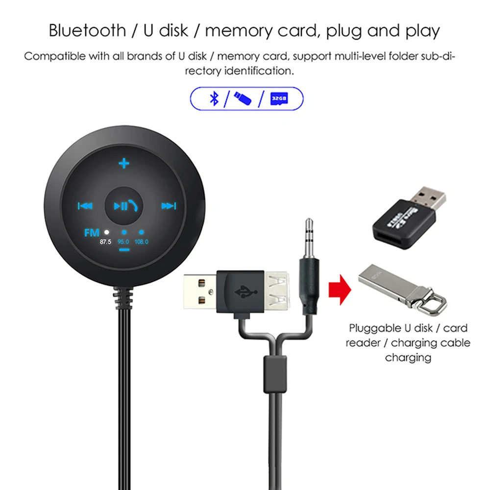 Автомобильный 3,5 мм приемник Bluetooth музыкальный аудио приемник адаптер Hands-free автомобильный комплект A2DP Набор для трансляции для автомобиля стерео домашний динамик