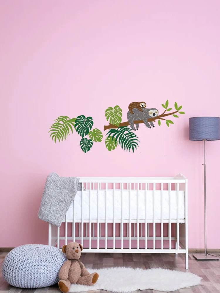 Ленивая ветка дерева Наклейка на стену наклейки натуральный тропический лист