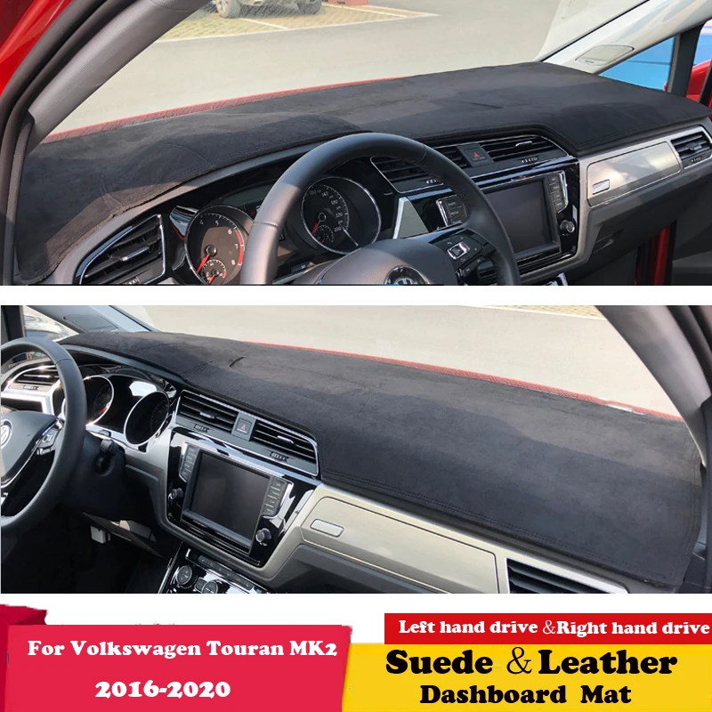

For Volkswagen VW Touran MK2 2016 2017 - 2020 Leather Dashmat Dashboard Cover Pad Dash Mat Carpet Car-Styling Accessories Suede