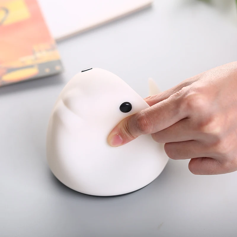 

LED Colorful Whale Night Light Animal Pat Light USB Rechargeable Silicone Soft Cartoon Touch light Children Lamp Bedroom Lights
