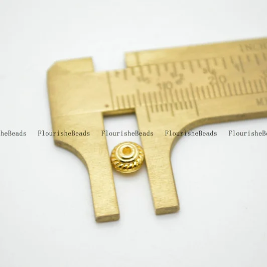 4x6 мм золото или серебро Цвет металла Rondelle разделитель свободные бусины линии на