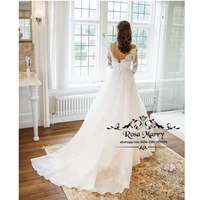 modest long sleeves backless wedding dresses 2021 a line vintage lace country beach greek boho style cheap vestido de novia