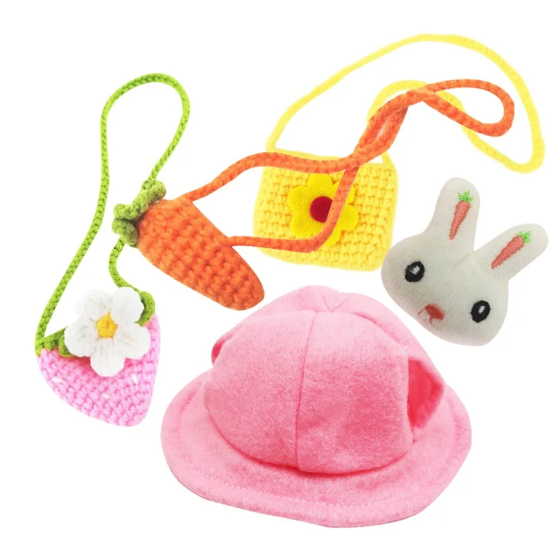 Small Animal Clothing accessories Guinea Pig Lop-eared Rabbit Hat Set Travel Chest Strap Hamster Comfort Clothes