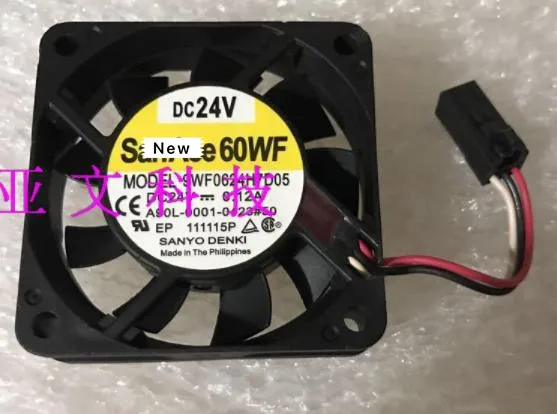 

For Sanyo 9WF0624H7D05 DC 24V 0.12A 3-Wire 60x60x15mm Server Cooling Ffan