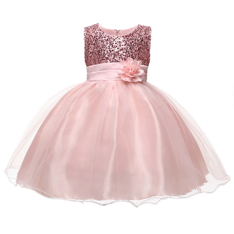 Розовый Children Halloween Girl Costume Princess Dress Toddler 7 Colors Candy Wedding Dresses for Girls Flowers Kids Holiday Gift - Цвет: Розовый