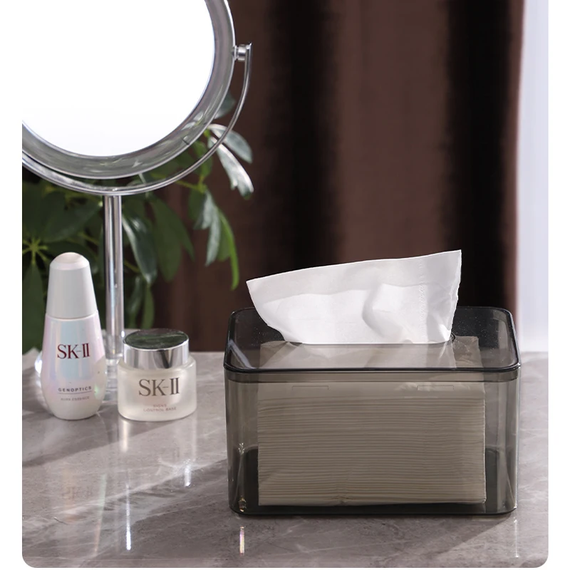 

JIUKNI SimpleTransparent Clear Plastic Box For Napkins Home Hotel Modern Tisssue Storage Rack