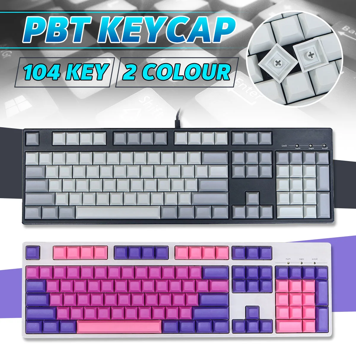 

104 Keys Vintage Color Blank Key Caps Set DSA Profile Filco 87 PBT Keycaps for Mechanical Keyboard