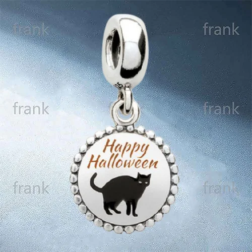 

Alphabet Round Hangtag Halloween Funny Black Cat Mini Sterling Silver 925 Pendant Holiday Gift Wholesale ENG791169_39