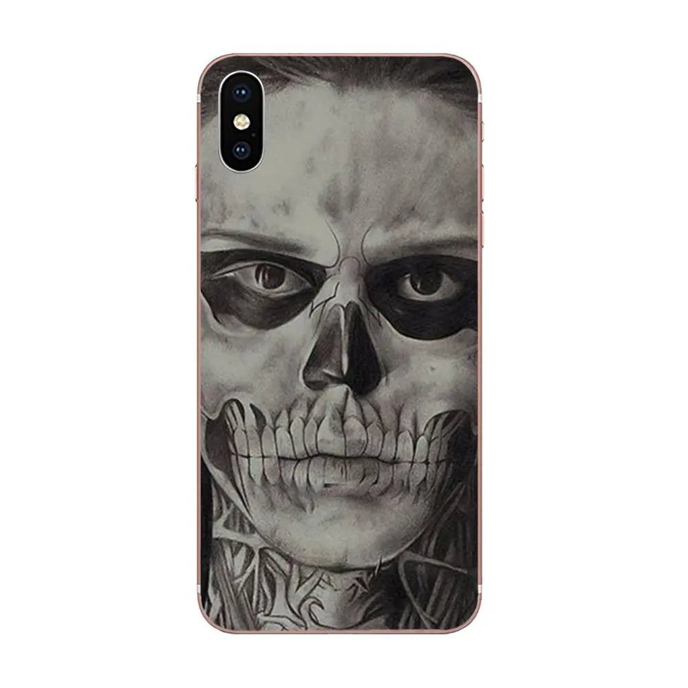 Череп Evan Peters дизайн для Apple iPhone 4 4S 5 5C 5S SE 6 6S 7 8 Plus X XS Max XR ТПУ чехлы мобильных