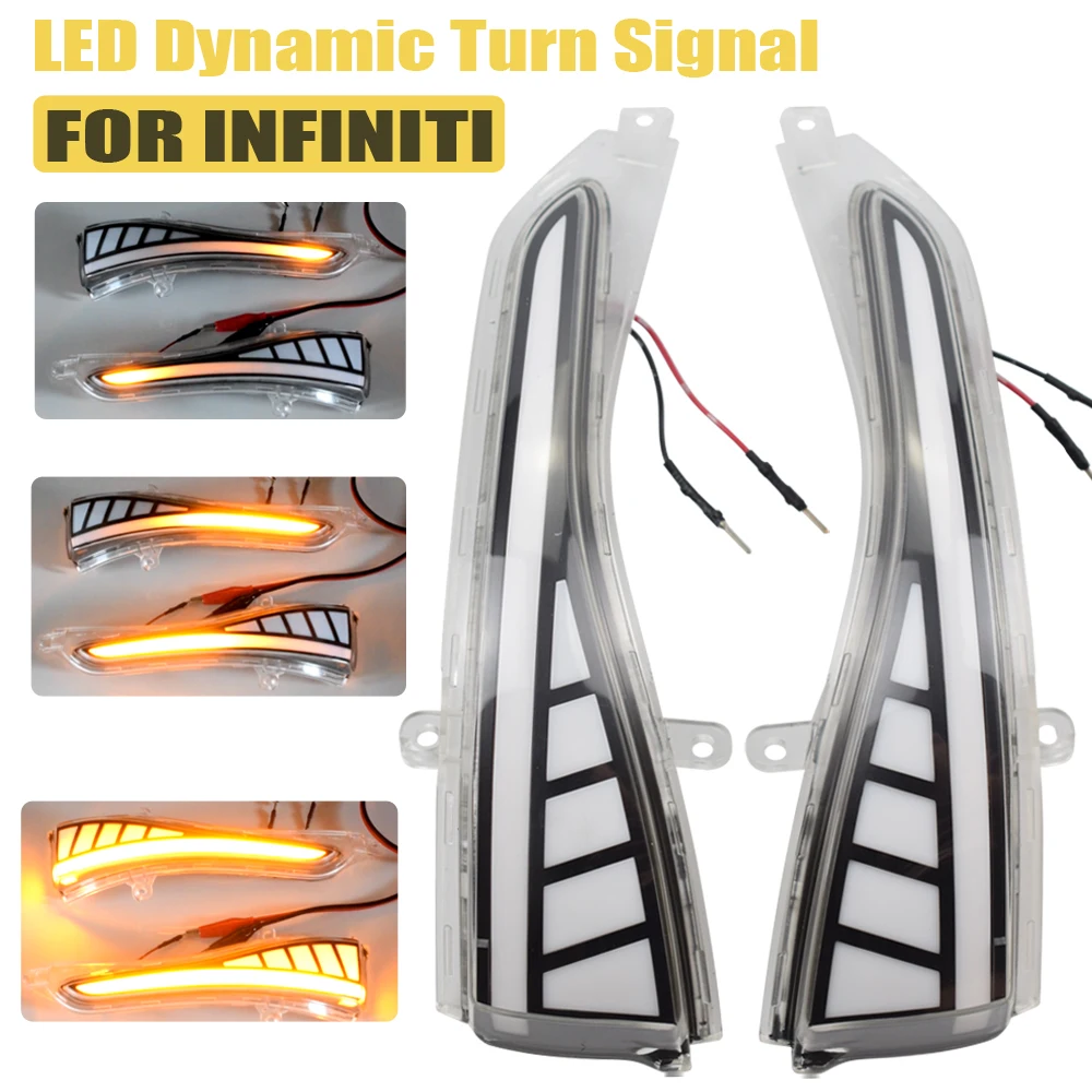 

2pcs For Infiniti Q30 Q50 Q50S Q60 Q70 QX30 QX50 QX60 QX70 Nissan Skyline Dynamic Blinker Turn Signal LED Mirror Light