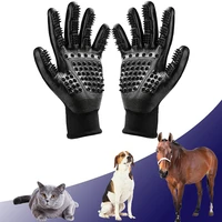 1pair pet hair grooming glove cats soft rubber animals remover dog horse cat shedding bathing massage brush clean comb