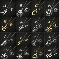 unique stainless steel jewelry set english initial 26 letters pendant necklaces alphabet earring collier friends family gift