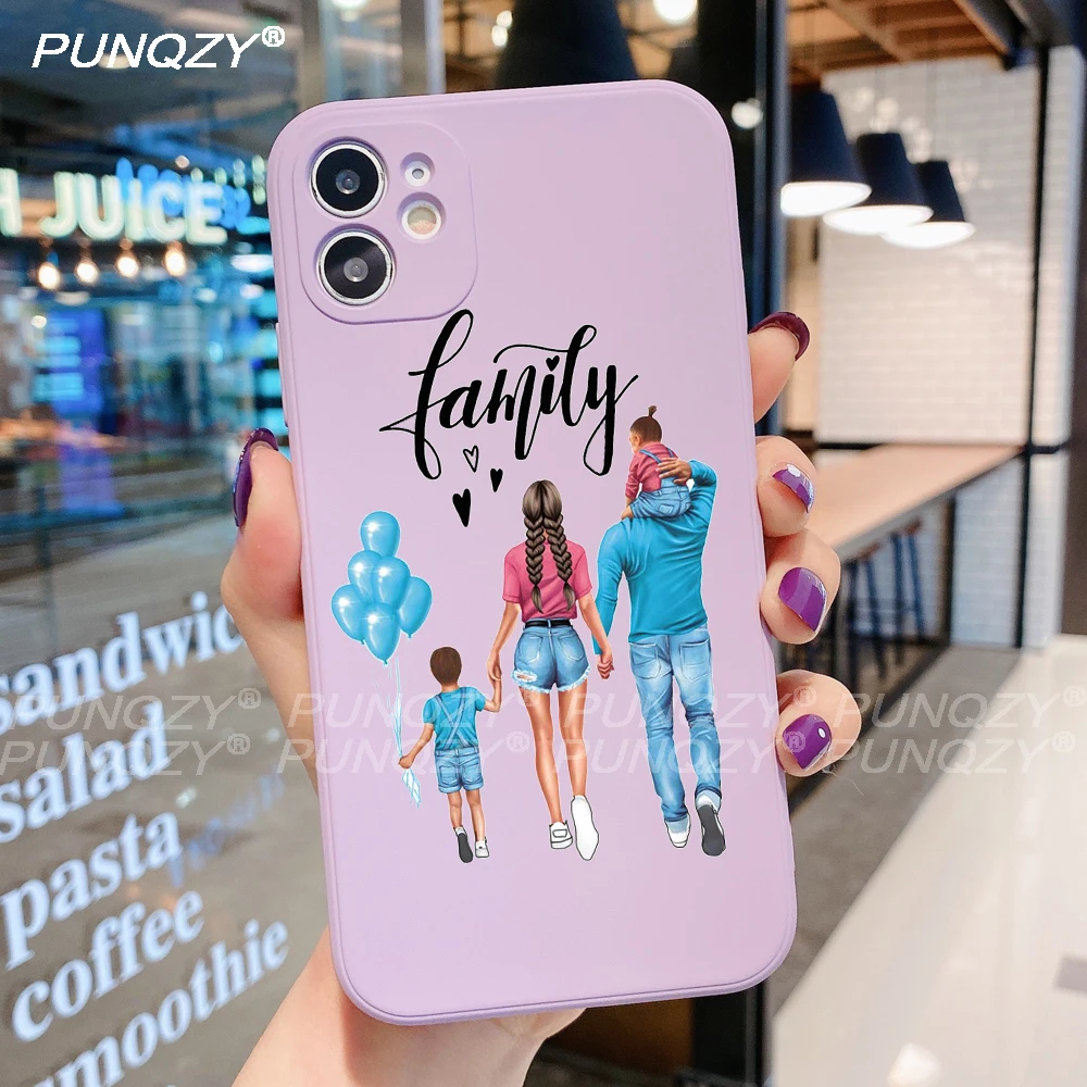 Мягкий ТПУ чехол PUNQZY с изображением милой мамы мальчика девочки ребенка для iPhone 13