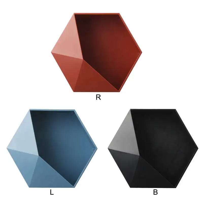 2020 шестиугольные настенные полки Геометрическая настенная плавающая полка для