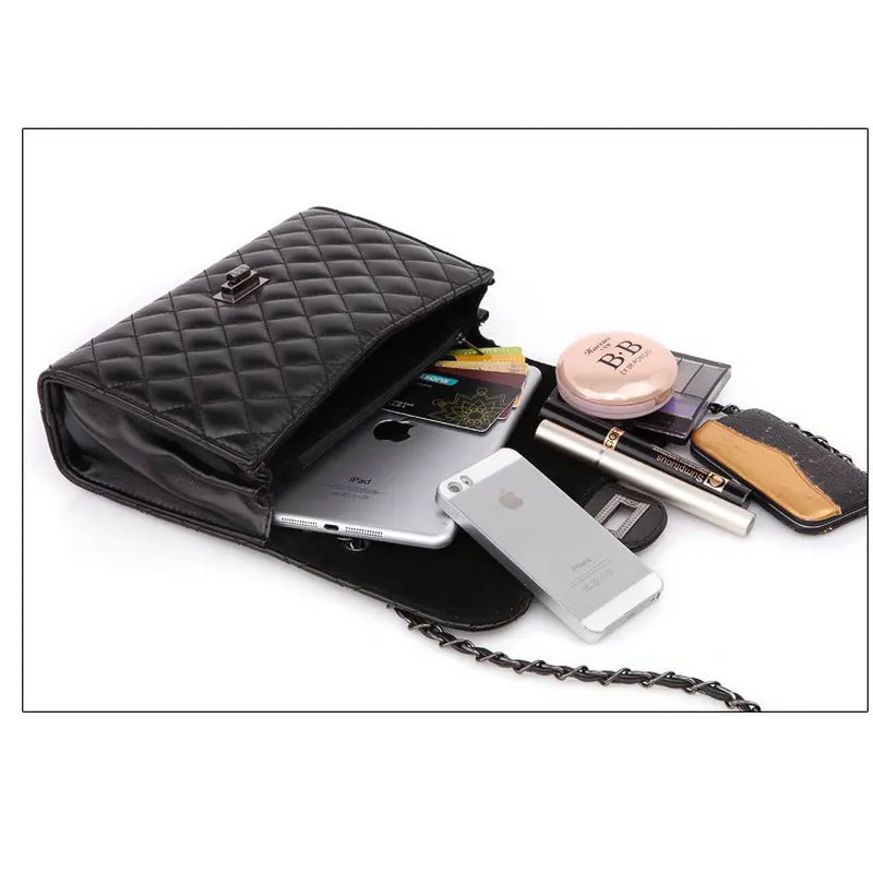 Trong Классическая с алмазным узором 2 55 черная цепочка сумка на плечо женская через