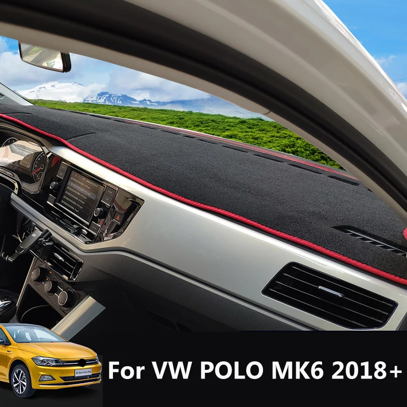 Для VW POLO MK6 2018 2019 2020 Противоскользящий коврик для приборной панели защиты от