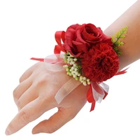 5 colors wedding wrist flower bride groom bridesmaid wedding corsage gifts