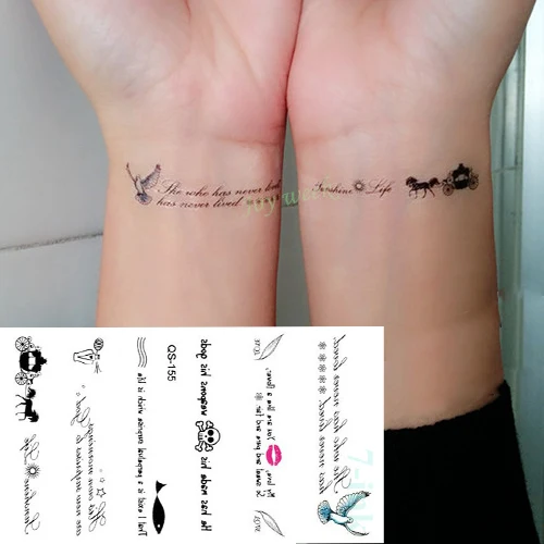 Водонепроницаемая Временная тату-наклейка английские буквы &quotlove you forever&quot