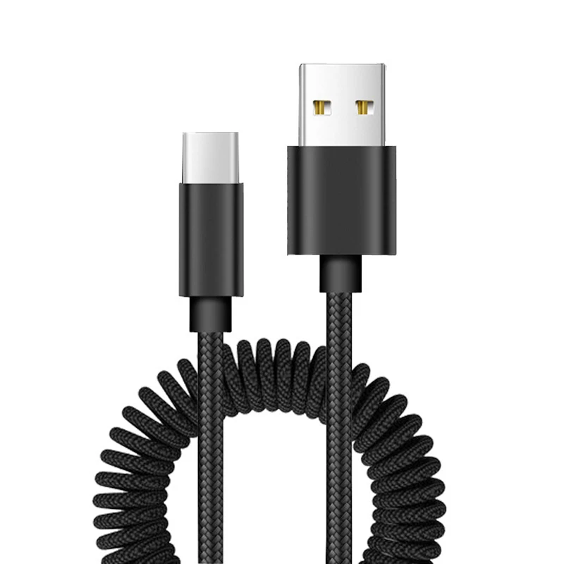 Black Lightning Кабель usb type-c 2.1A быстрое зарядное устройство 1,8 M масштабируемые usb-кабели для Xiaomi mi 9 Red mi Note 7 huawei samsung Iphone Android оборудование - Цвет: Black Lightning