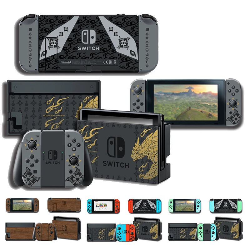 Pegatinas de vinilo estilo Monster Hunter RISE para Nintendo Switch, accesorios de alta calidad con todo incluido, color