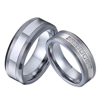 mens ring love alliance cz wedding rings set for men and women his and hers marriage couple tungsten ring carbide never fade