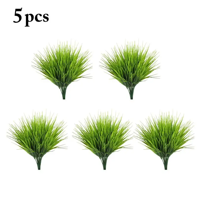 

5Pcs/Set Artificial Plant Plastic Green Grass Plant Wall Plant Garden Outdoor Indoor Home Store Background False Plant Decor