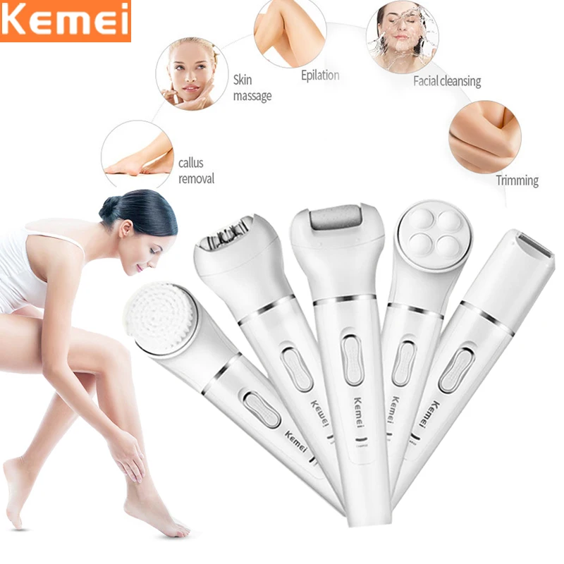 Эпилятор Kemei для женщин безболезненный триммер удаления волос на теле ногах в