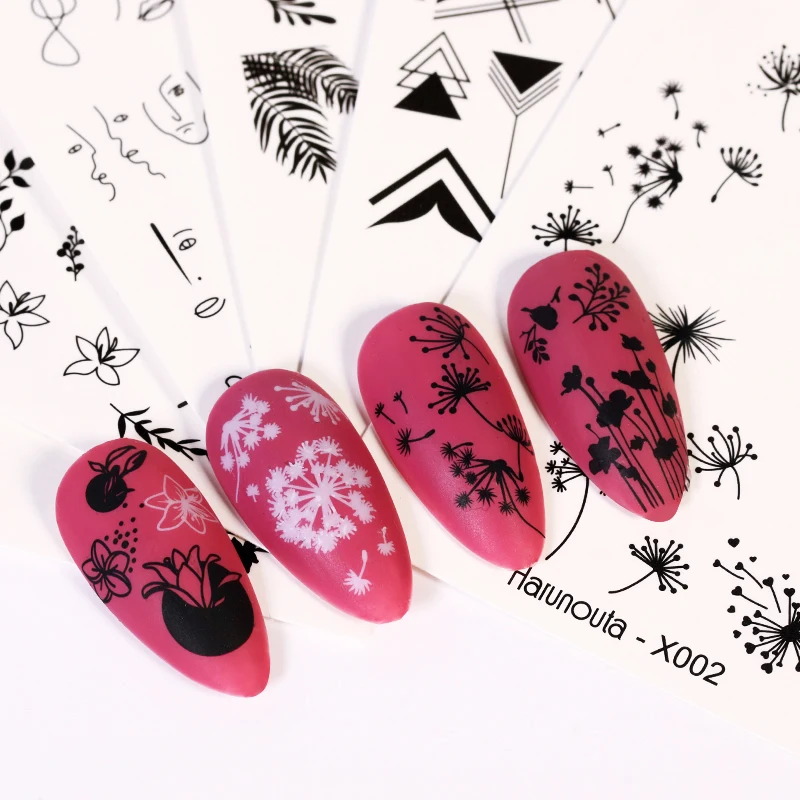 

1 Sheet Harunouta Tiger Leopard Print Water Nail Sticker Geometry Nair Art Transfer Stickers Slider Manicures Art Decoration