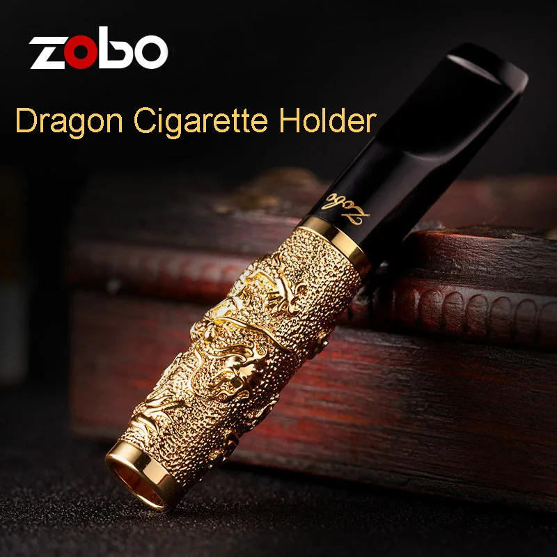 ZOBO сигаретный держатель фильтр цикл моющийся Дракон узор гравировка для мужской