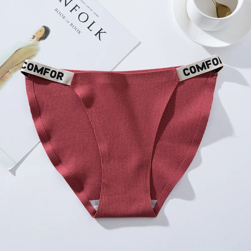 

Sports simple fashion letters parallel belt hot sexy comfortable cotton women's briefs with no trace on the waist