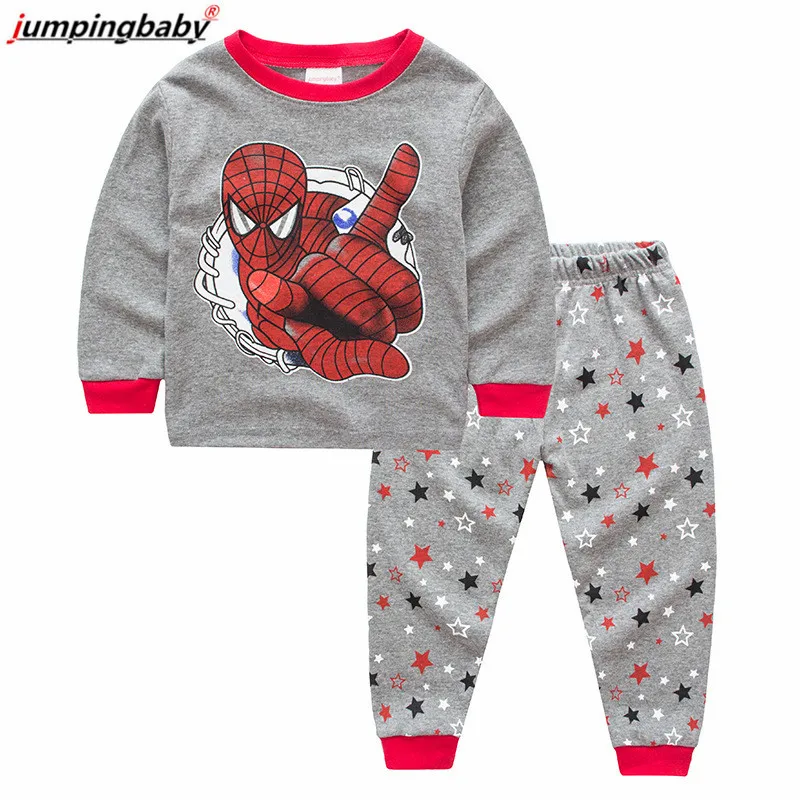 Jumpingbaby Boys Christmas Pajamas Kids Superman Pajama Set Spiderman Pjs Pyjama Enfant Nightgown Pijamas infantil Navida
