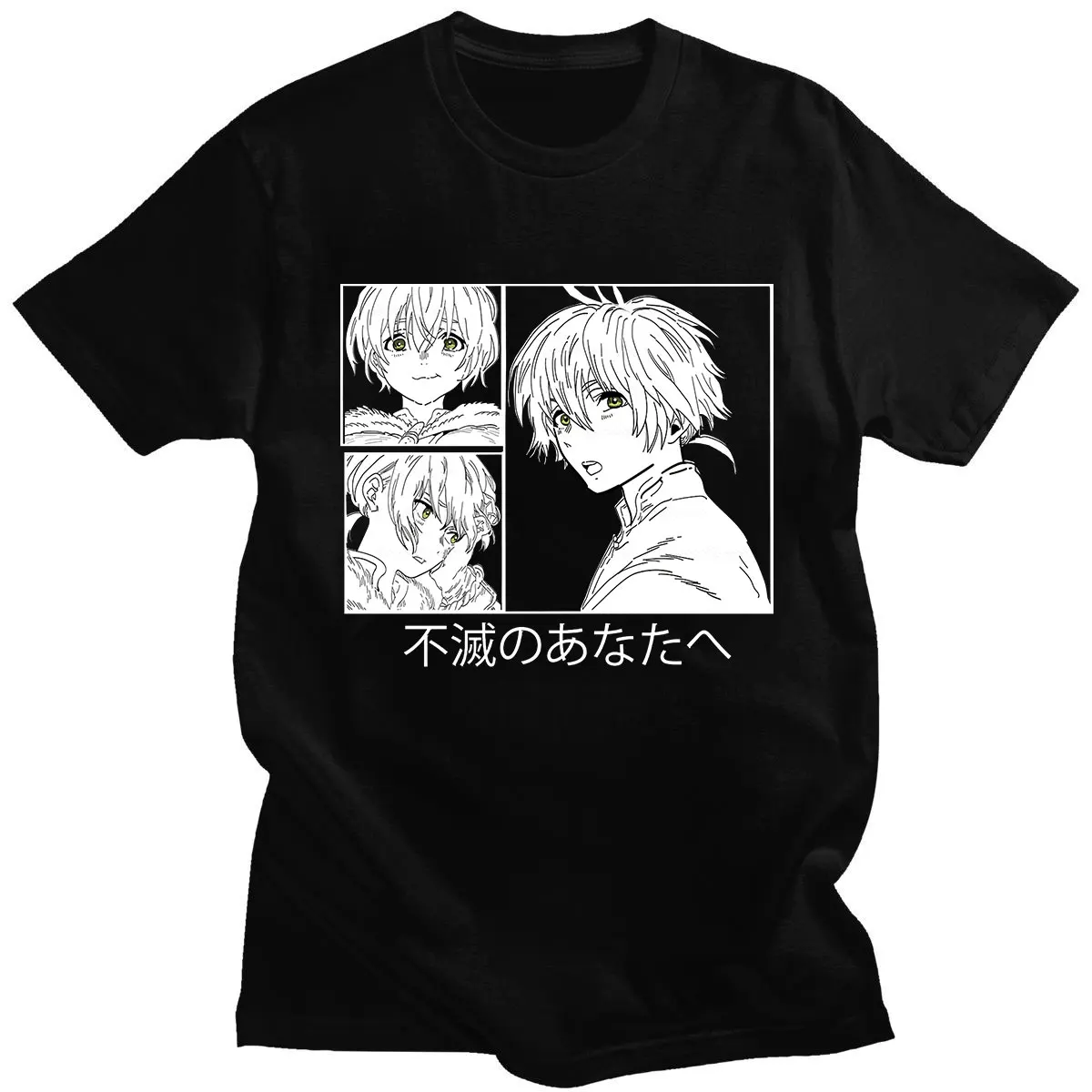 

Летняя тонкая футболка Fushi с принтом из японских простых комиксов из 100% хлопка, с коротким рукавом, свободные парные повседневные топы