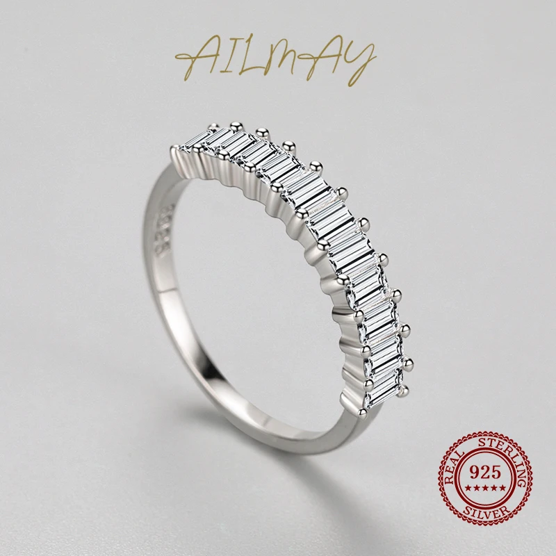 Ailmay 100% Стерлинговое Серебро 925 пробы модные изумрудные ограненные прямоугольные
