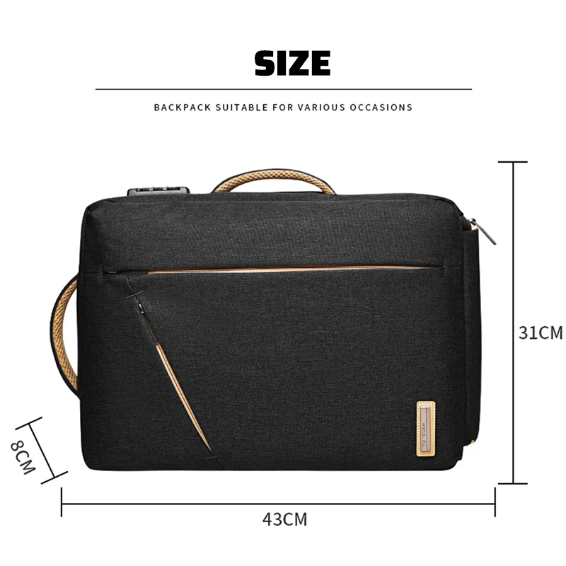 

fashion Men Backpack Hand Bag Anti-theft Waterproof Business women Bags multifunctional Laptop Rucksacks Brief Travel pack