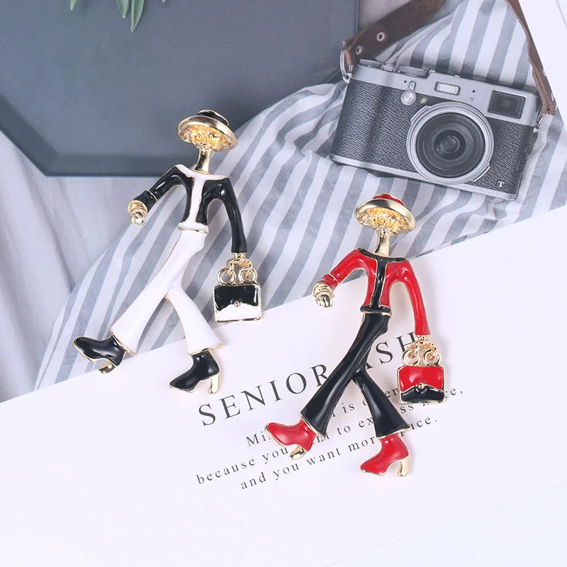 Новое поступление эмалированная брошь булавки для женщин сумка шляпа высокий