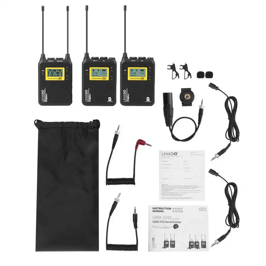 Петличный микрофон LENSGO LWM 328C беспроводной профессиональная цифровая зеркальная